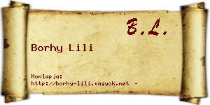 Borhy Lili névjegykártya