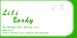 lili borhy business card